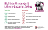 Richtiger Umgang mit Lithium-Batterien/Akkus