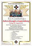Einladung Jahreshauptversammlung Kameradschaft Schleedorf