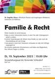 Einladung Vortrag Familie & Recht