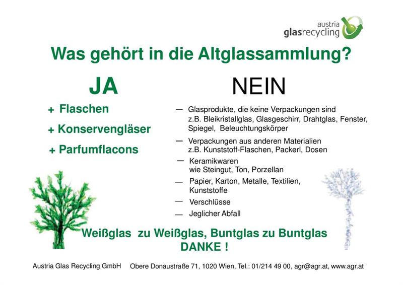 Infoblatt Austria Glas Recycling